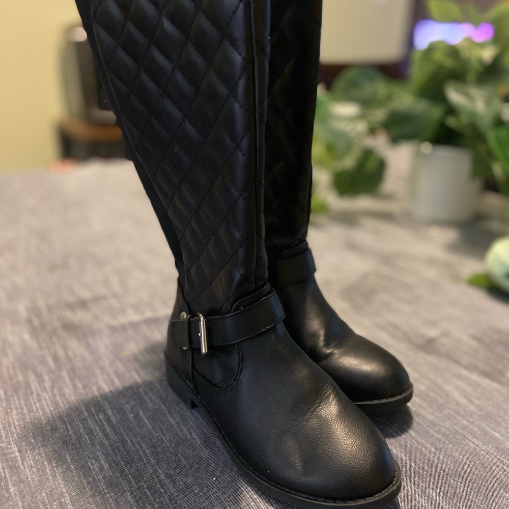 Girls black riding boots